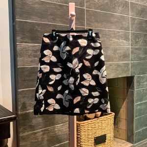 Black Floral skirt, size: 4
